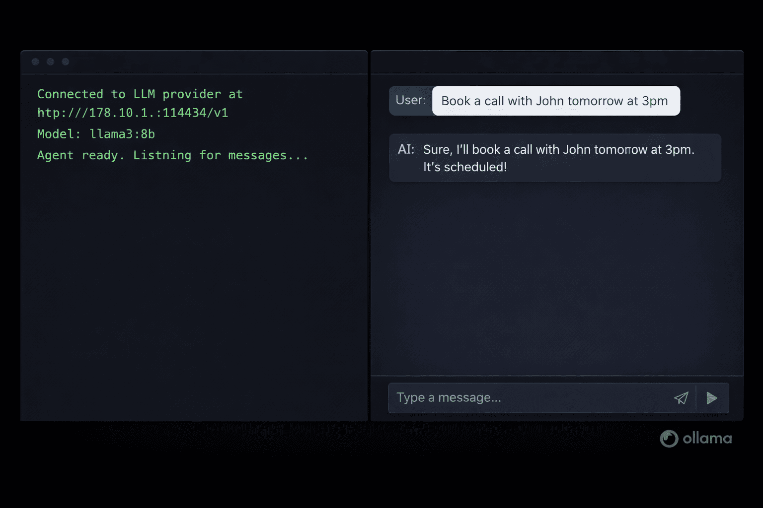 OpenClaw KI-Agent-Oberfläche verbunden mit einem lokalen Ollama-Modell in Docker